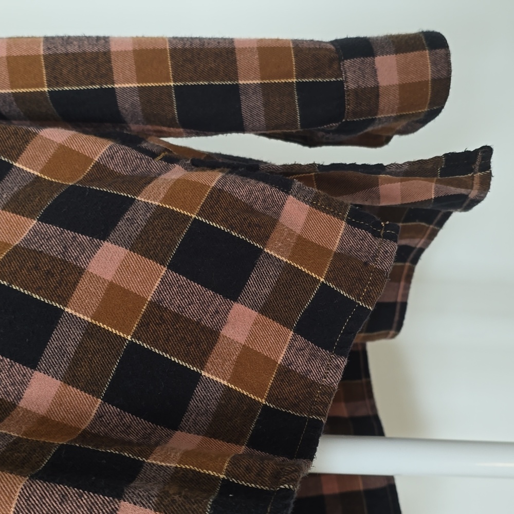 Madewell Ex-boyfriend Brown-Black Checkered Button-down Shirt - Picture 4 of 6
